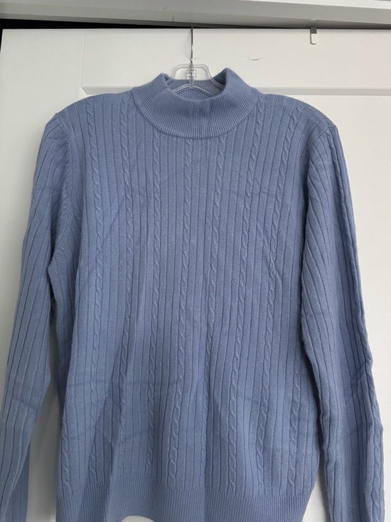 croft & barrow Sweaters - croft & barrow Light Blue Cable Mock Neck Sweater